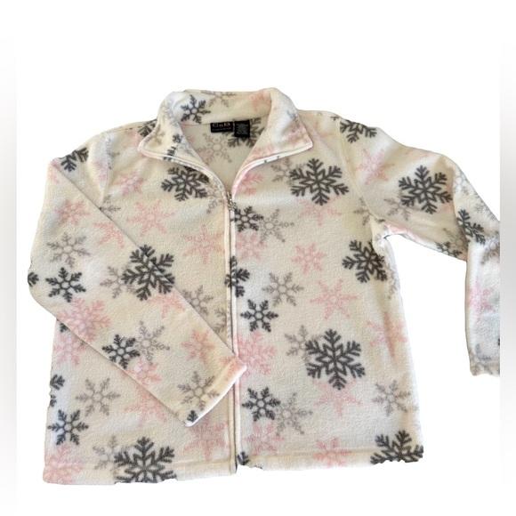 croft & barrow Jackets & Blazers - C & B Sport Croft & Barrow snowflake jacket size medium white gray & pink